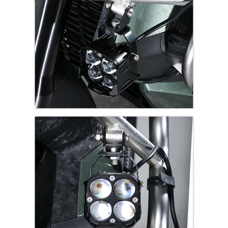 Motorcycle Spotlight Mount Bracket Base for 368G Motorcycle, Metal Auxiliary Lamp Support Set with 2 Brackets and 2 Mounting Screws Included