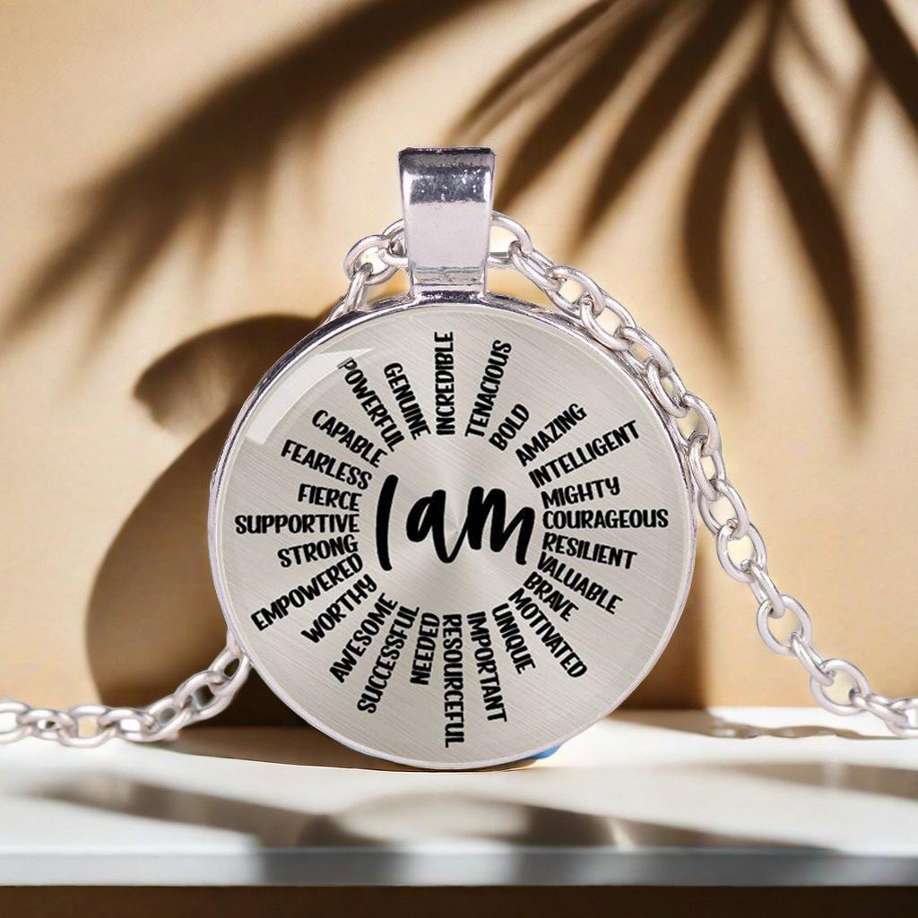 

Law of Attraction Jewelry I Am Affirmations Necklace Pendant Suitable for daily wear, suitable for both men and women