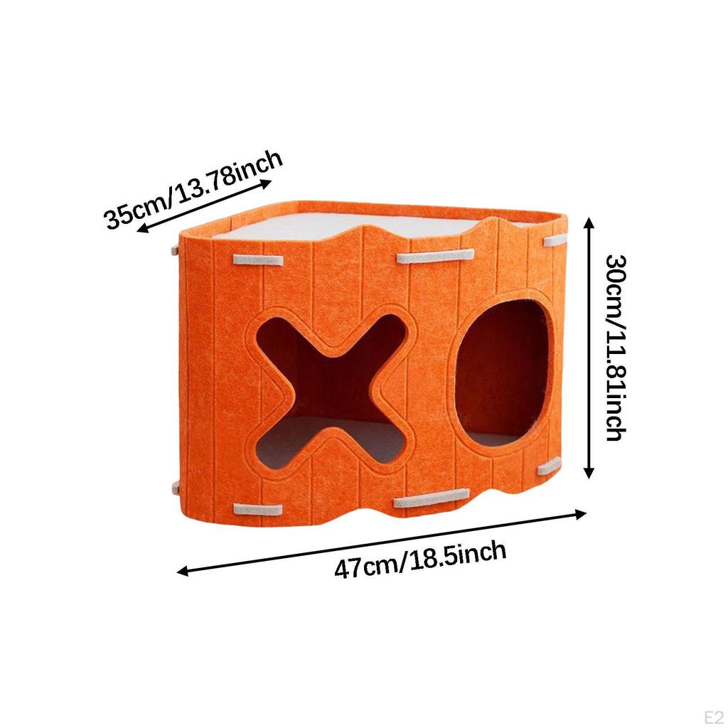 Cat Bed House Enclosed Scratch Resistant Practical Breathable Kitten Tunnel Combo for