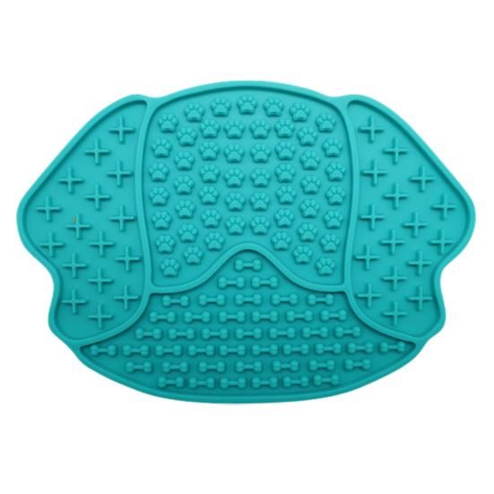 Pet Slow Food Mat with Strong Suction Cup, Puppy Head Design Pet Feeding Mat, Dog Slow Eating Bowl Accessory for Prevent Choking Anxiety Relief