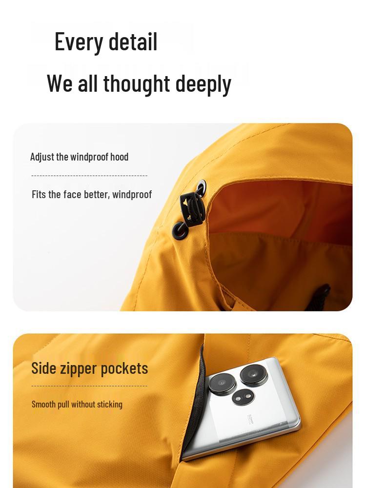 Trendy Unisex Windproof Waterproof Shell Jacket for Spring/Autumn Mountain Activities - Customizable Logo