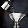 Stainless Steel Kitchen Funnel Set with Cleaning Brush for Transferring Honey Beverages Essential Oils and Other Liquids
