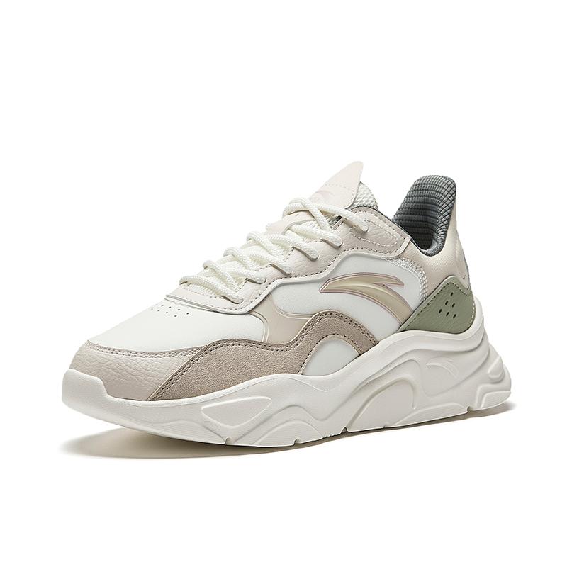 Anta Millennial Generation Cushioning Slip Resistant Abrasion Resistant Low Top Casual Shoes Women's Beige Gray Green Sneakers 922348826-14