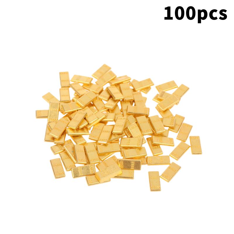 100Pcs Wealth Luck Gold Charms Mini Exquisite Gold Ingots Melon Seeds for DIY Gift Making Feng Shui Home Decor