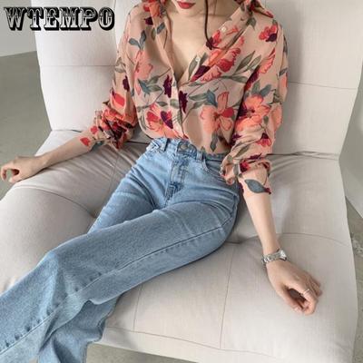 WTEMPO Oversized Gefragmenteerd Dunne Dames Lange Mouwen Shirt Nieuw Shirt Los Veelzijdig Mode Top Streetwear Dropshipping