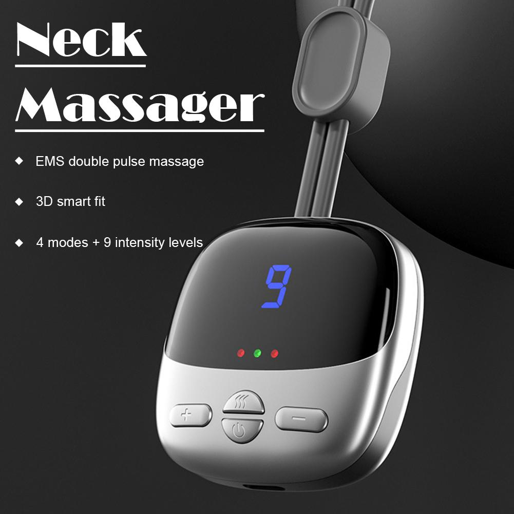 Mini Hanging Smart Cervical Spine Massager Portable Neck Protector Multiple Modes Pulse Hot Compress Care Relax Neck Shoulder