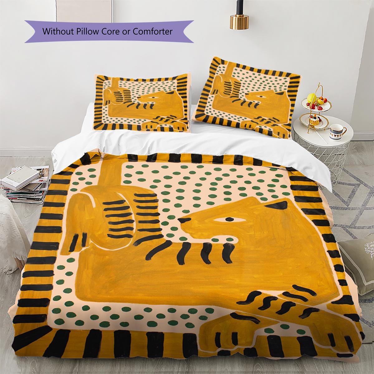 Abstract art Pattern Bedding Quilt Set Quilt Cover Pillowcase Home Decoration Gift (1 * duvet cover + 2 * pillowcase, without core) 135x200cm