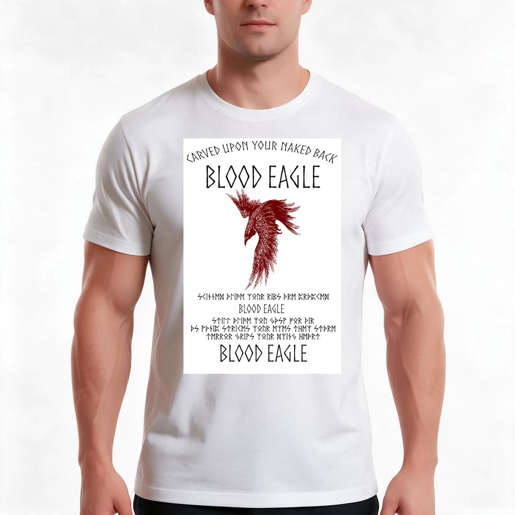 Blood Eagle Tshirt Summer Casual Cotton Tee Oversized Streetwear Tops Vintage Graphic Print Loose Fit Short Sleeve