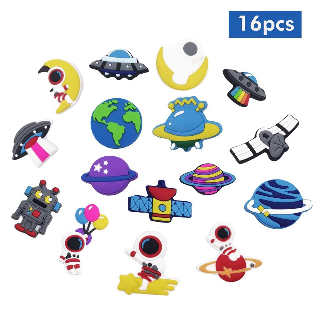 Space-Themed Astronaut and Spaceship Charm Set: Decorative Accessories for Kids