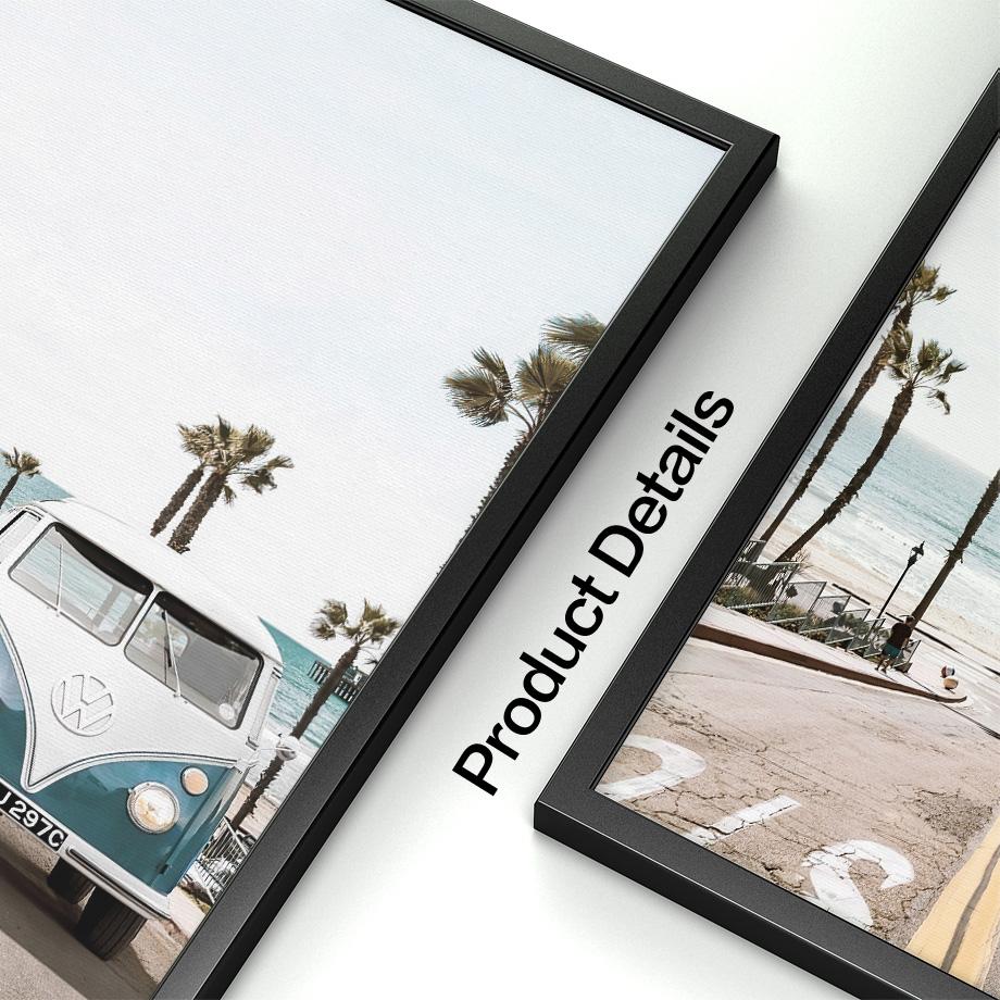 Sunshine Blue Ocean Beach Vintage Van Nordic Posters And Prints Wall Art Canvas Painting Modern Pictures For Living Room Decor