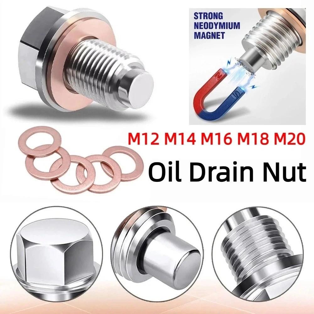 M12 M14 M16 M18 M20 Magnetic Oil Pan Plug Oil Drain Sump Nut Motorcycle Maintenance