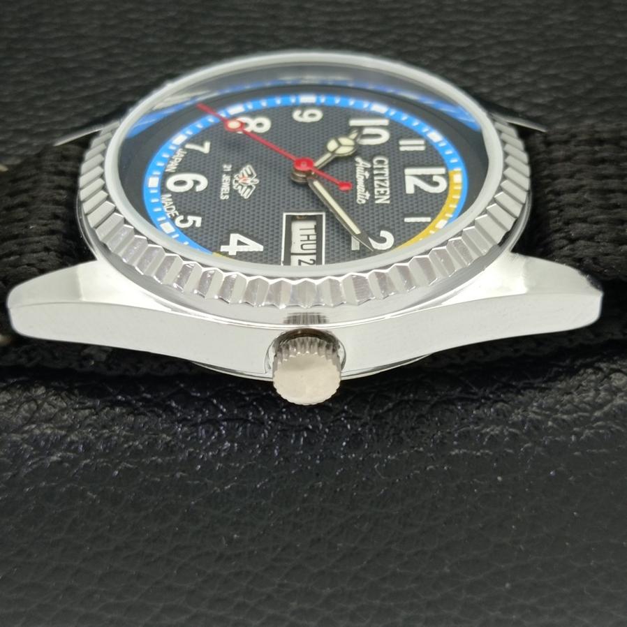 AUTHENTIC REFURBISHED CITIZEN AUTOMATIC 8200 JAPAN BLACK DIAL WATCH A426203-2 RL620c-a426203
