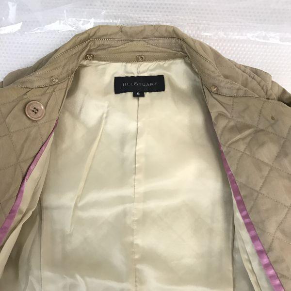 JILLSTUART Blue Fox Fur Trim Trench Coat Women S Beige Luxury Outerwear(USED)