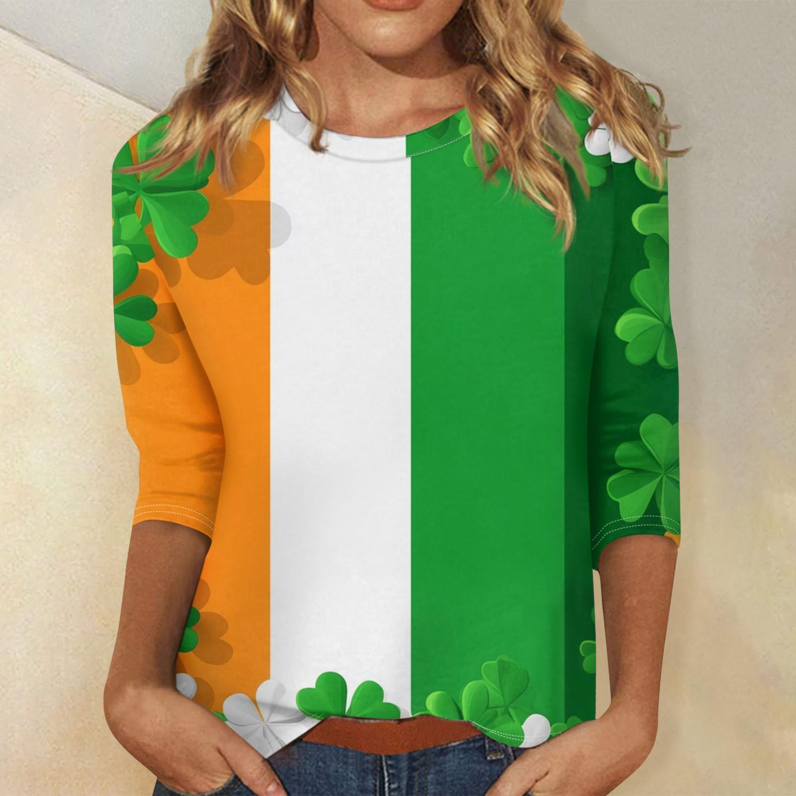 

Женская модная повседневная свободная футболка с круглым вырезом и рукавами 3/4 с принтом, женский топ XXL шафрановый