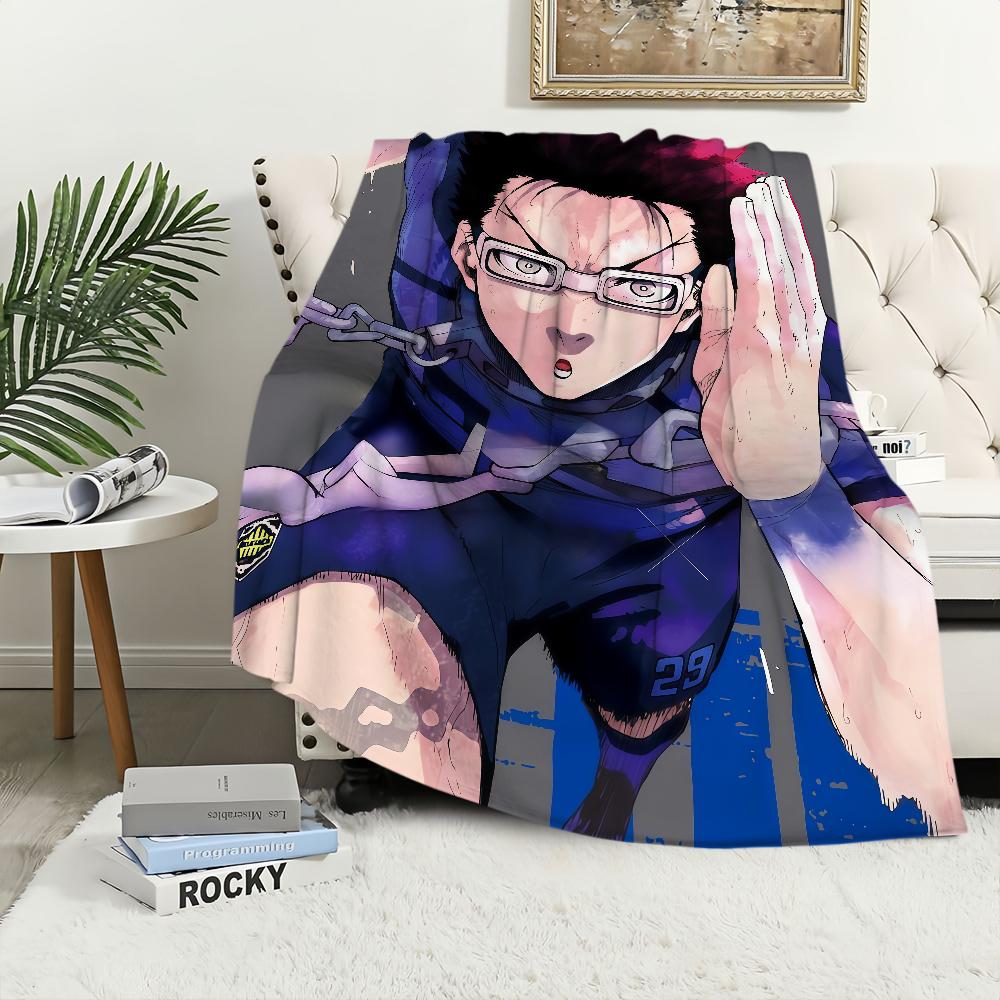 Manga Anime coole I-Igarashi Gurimu B-Blue L-Lock Flanellen warme zachte pluche deken voor bank, woonkamer, kantoor, slaapkamer, reiscadeau