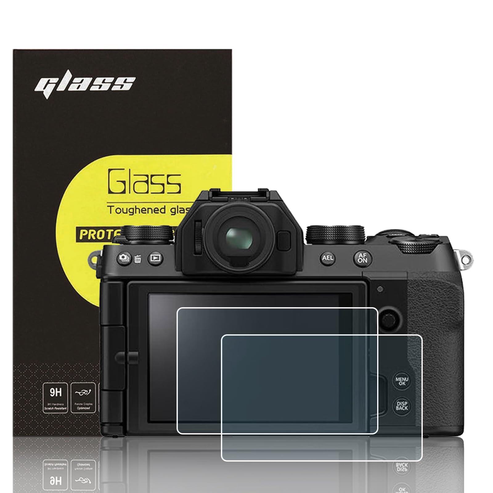 

[Только для Fujifilm X-S20] Набор из 2 ультратонких стеклянных защитных пленок для ЖК-дисплеев Совместимость с Fujifilm X-S20 XS20 Пропускание 95% или более Высокая твердость