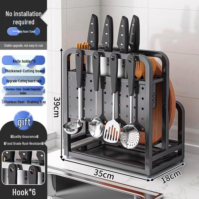 304 Stainless Steel Knife Holder Storage Rack