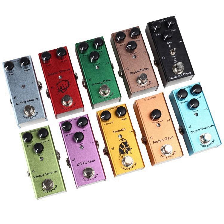 08 Digital Delay Electric Guitar Multi-Effect Pedal: Ten Effects Including Distortion, Overdrive, Delay, and Chorus.