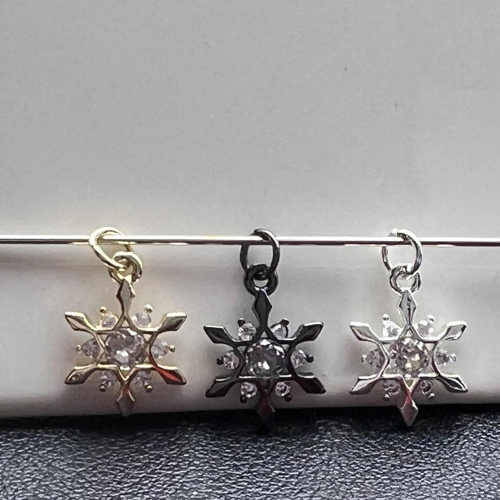 Zirconia Snowflake Pendant: High Color Retention, DIY Handmade Small Drip Accessories.