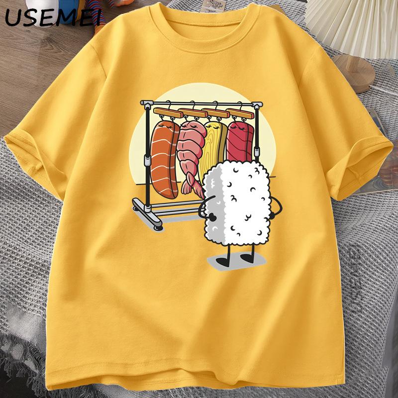 Sushi Wardrobe T Shirt Women Men Funny High Quality T-shirt Cotton Graphic T Shirts Loose Short-sleeve Pritned Tshirt Man Tops