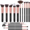 EmaxDesign Pinceaux Maquillage Professionnel 17 Pièces (Or Rose)