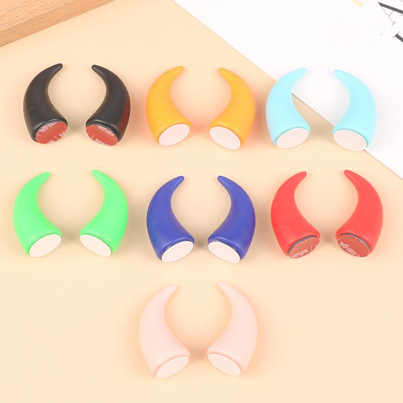 2 szt. Silikonowe Rogi Diabła Uszy Kota Dekoracja na Kask Motocyklowy Dirt Bike Uniwersalna Dekoracja Motocykla Roweru Naklejki na Kask