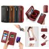 Applicable to iPhone15 mobile phone leather case 16Pro multi-function split mobile phone case zipper wallet oblique span bag 14