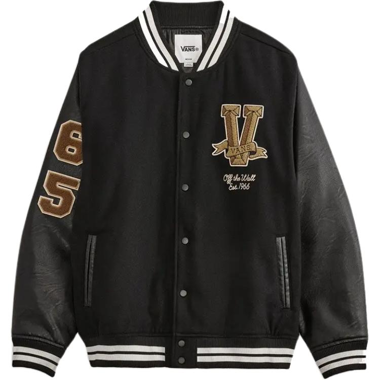 

Куртка Vans на пуговицах с бейсбольным воротником, свободного кроя, с длинными рукавами, унисекс, черная VN000MDK-BLK L