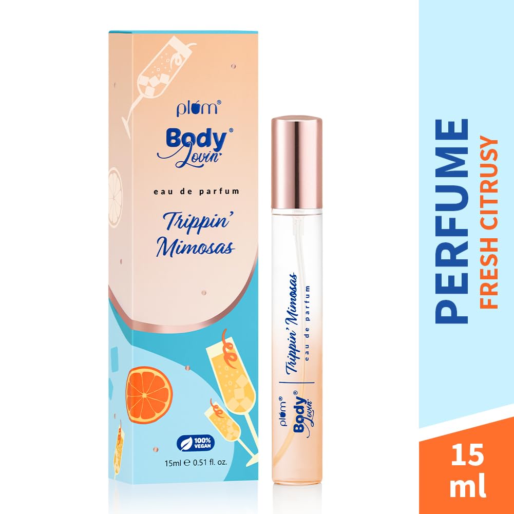 Plum BodyLovin' Trippin' Mimosas Eau De Parfum| Long Lasting & Premium Citrusy Fragrance | Luxury Perfume For Women & Men | Grapefruit, Berries & V