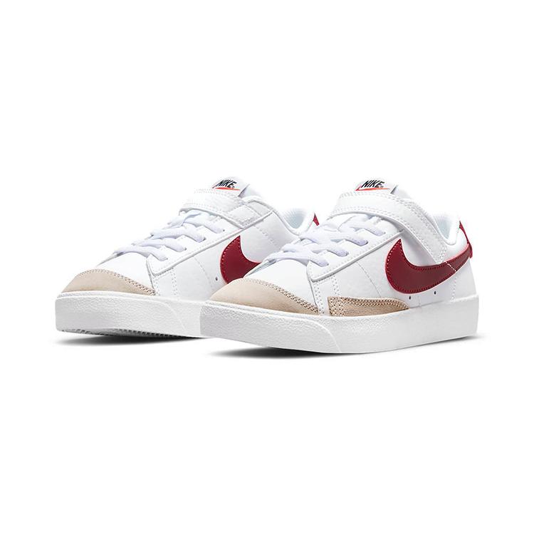 New Nike Blazer 77 Low Top Kids' Skateboarding Shoes White Red Children Aged 3 7 Years Old DA4075-102