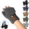 Flip Top Knitted Fingerless Gloves Thermal Half Finger Gloves  for Women and Men
