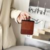 Leather Ring Holder Phone Case for Samsung Galaxy Z Flip 3 4 5 6 7 5G ZFlip7 FE ZFlip6 Hinge Protective Shockproof Cover