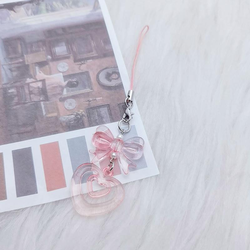 Lovely Bowknot Heart Cross Star Phone Charm Straps Car Keys Hanging Pendants Bag Decoration Lanyard Purse Accessories