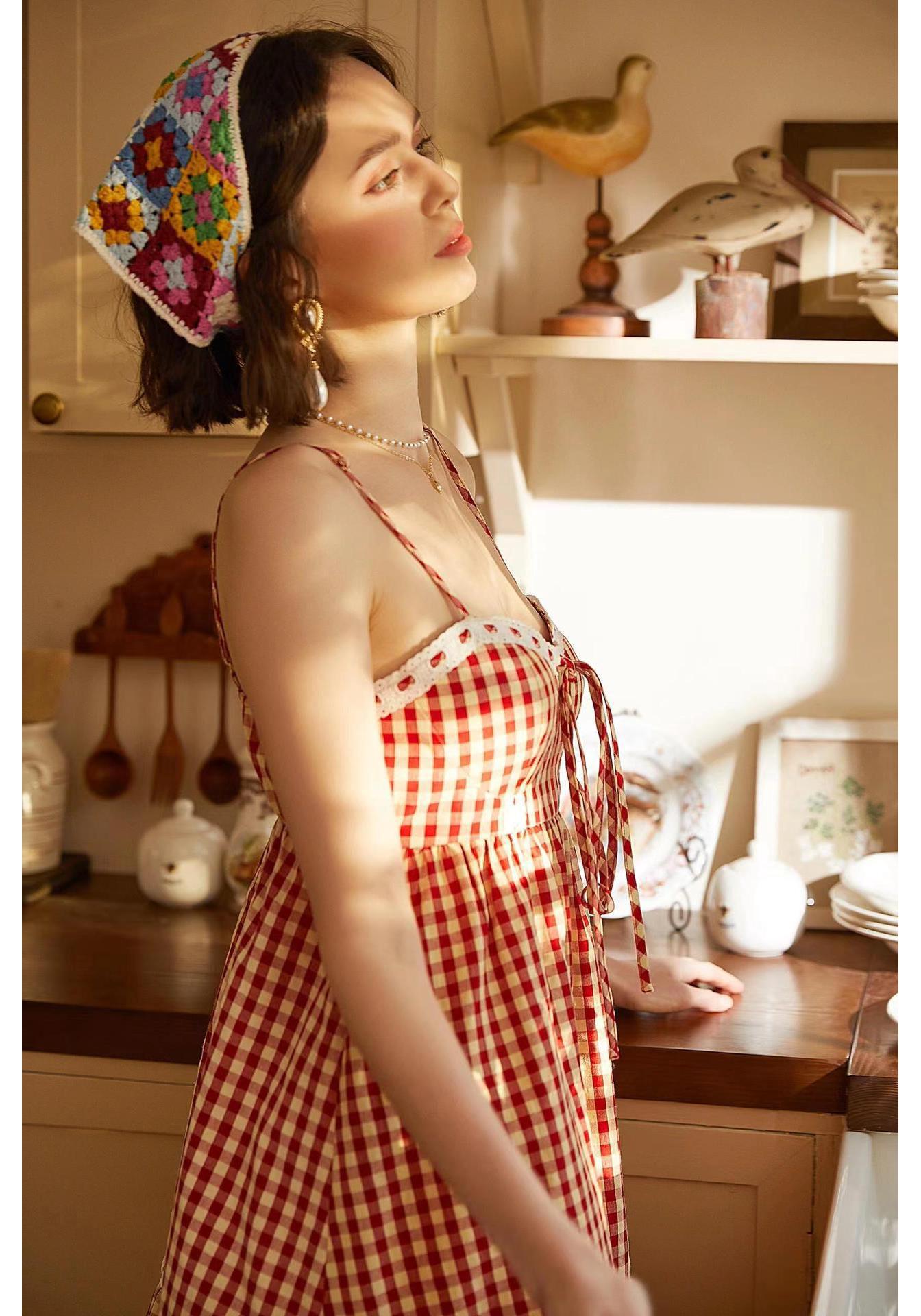 Charming Handmade Knitted Triangle Scarf & Headband - Forest Style