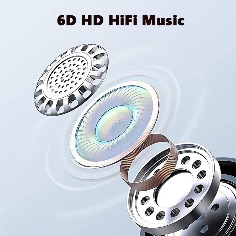 VAORLO Casque d'affaires avec Clip TF carte jouant Bluetooth 5.4 bruit annuler HD appel affichage numérique écouteur avec Microphone casque