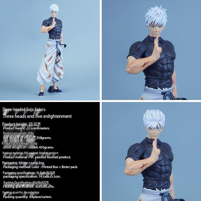 

Jujutsu Kaisen 23 см Годжо Сатору Трехголовая GK Фигурка - Аниме Модель Украшение