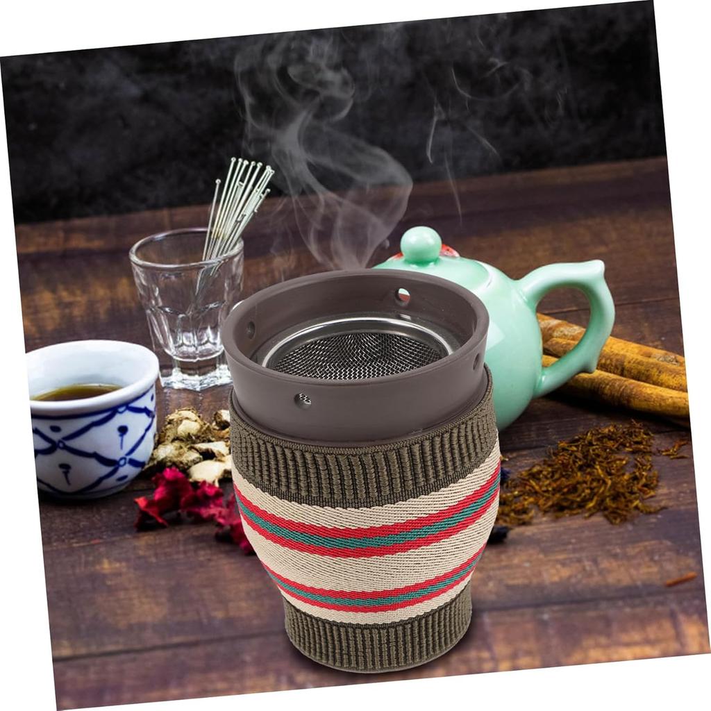 1set Ceramic Moxibustion Cup Portable Heat Insulation Moxibustion Pot for Home Use Massage Tool for Elderly and Wellness Present