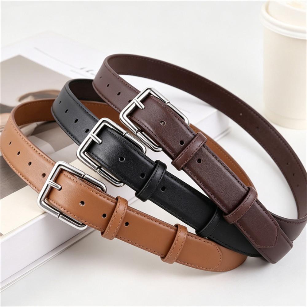 Korean Style Simple Thin Belt Women's Retro Genuine Leather Fashion Belt With Jeans Skirt Decorative Belt