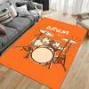 Drum Set Design Orange Carpet Suitable As a Non-slip Mat for the Living Room or Bedroom Sofa