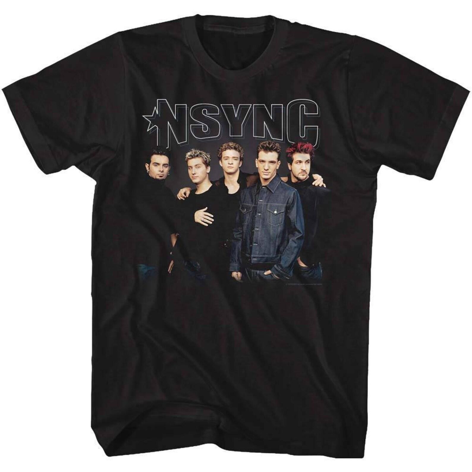 NSYNC Stark Group Shot Black Adult T-Shirt 3XL