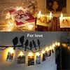 Garland Card Photo Clip String Lights 1.5M 10LEDS Led Fairy Light Bedroom DIY Clothespin Shapes Battery Decoration Lamp