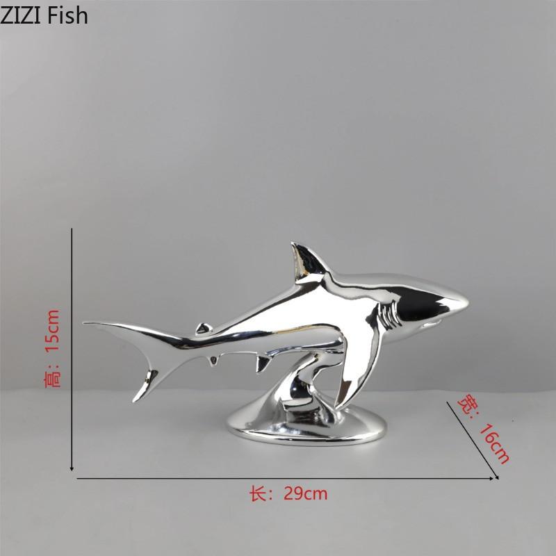 Abstract Resin Shark Model Ornament Creative Animal Sculpture Office Desktop Decoration Art Home Craft Decorative Accessories