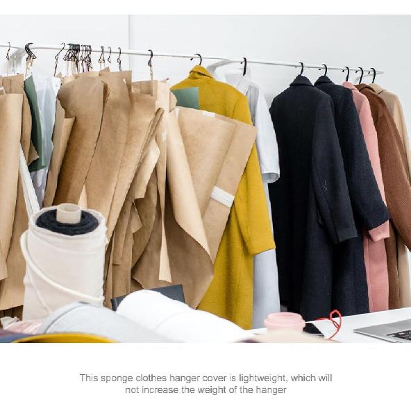 Uonlytech 50pcs Foam Padded for Hangers Clothing Hanger Sleeve Clothing Protectors Sponge Cases Shoulder Hanger Covers for Hanging Dresses Sweaters