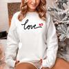 Valentine's Day Red Heart Pattern Women's Crew Neck Sweatshirt