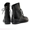 Johnature Genuine Leather Soft Soled Short Boots Versatile Black Lace Up Back Zipper Warm Women's Boots