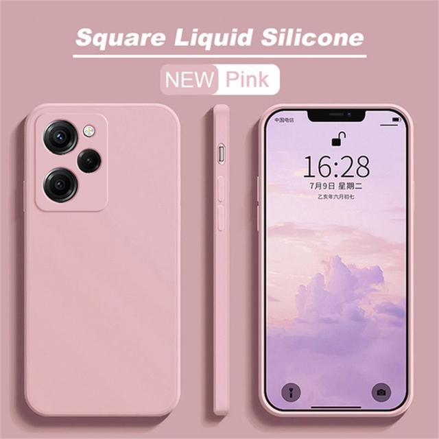Puzdro Poco X5 Pro Štvorcové Tekutý Silikón Ochrana Objektívu Fotoaparátu Mäkký Kryt Pre Xiaomi Poco X5Pro Puzdrá na Telefón
