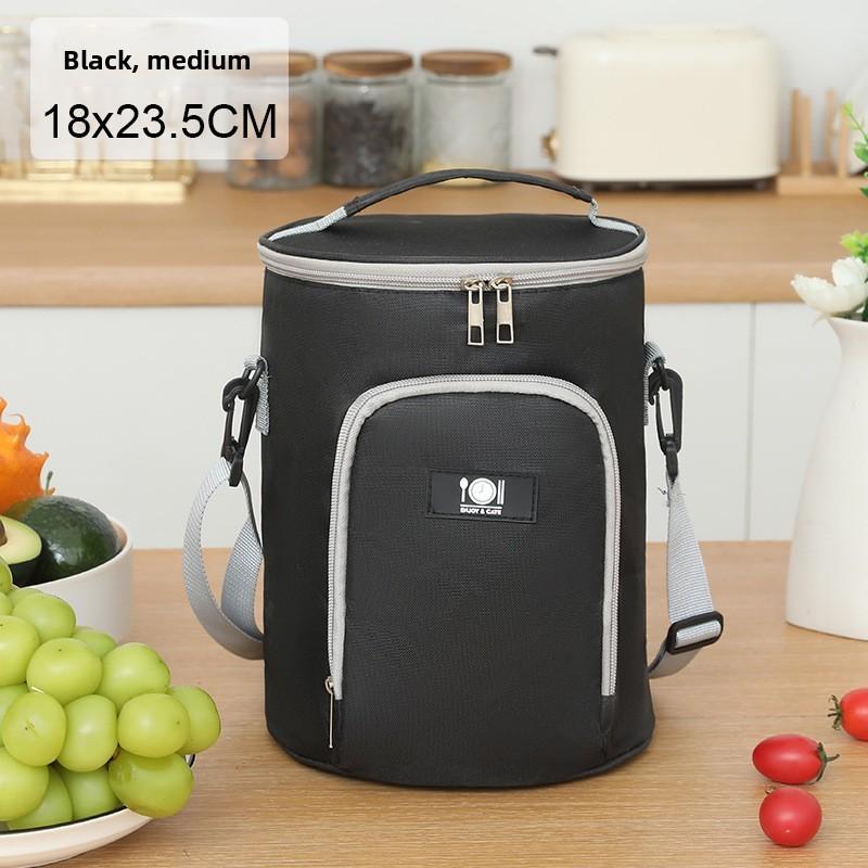 Insulated Student Lunch Bag With Solid Color And Compact Handle For Multiscenario Use