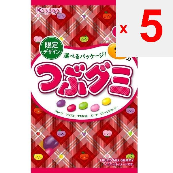 Kasugai Confectionery “Tsubu Gummi” 80g Four Types of Limited-time Crushable Gummy packages.Four Ty Four Types of Limited-time Crushable Gummy Package
