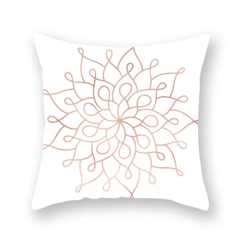 45X45CM Pink Shiny Polka Dot Alphabet Geometric Simple Pillow Cover Bed Sofa Car Office Seat Cushion  Home Decoration