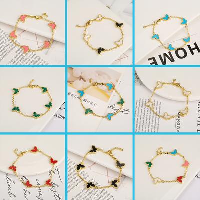 INS Hot Selling New Insect Butterfly Bracelet Personalized Natural Stone Adjustable Bracelet For Woman Girl Zircon Daily Wear